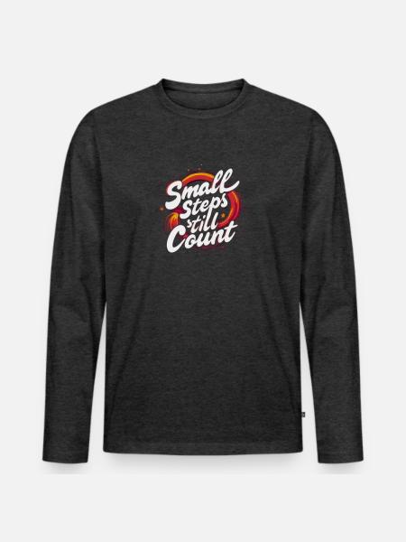 Small Steps Still Count - Men's Premium Long Sleeve T-Shirt - heather anthracite