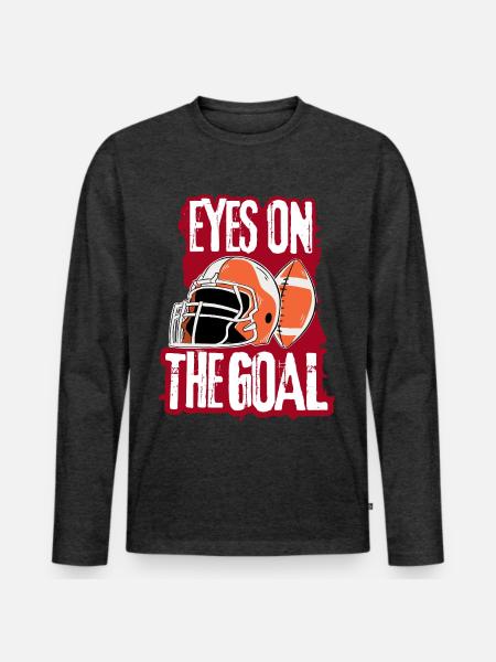 American Football T-Shirt - Men's Premium Long Sleeve T-Shirt - heather anthracite