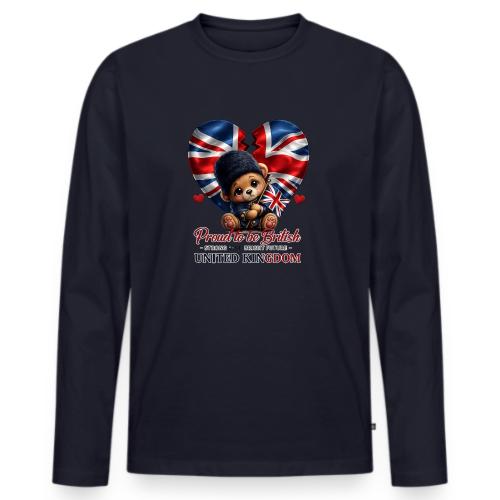 Proud to Be British Teddy Bear UK Patriot Gift - Men's Premium Long Sleeve T-Shirt