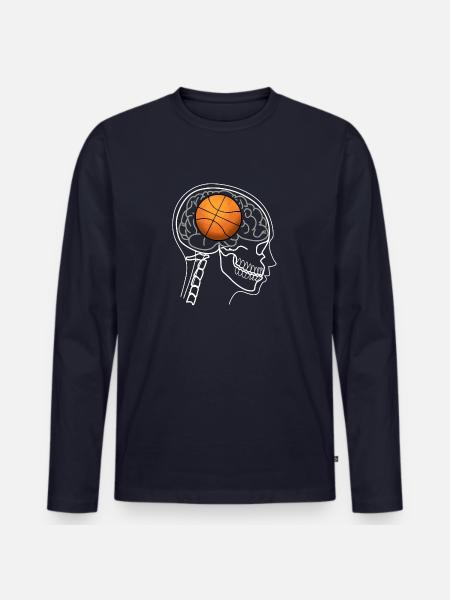BASKETBALL BRAIN ON X-RAY DESIGN - Men's Premium Long Sleeve T-Shirt - navy