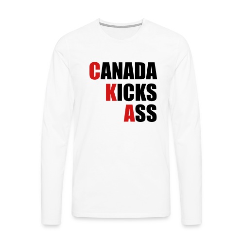 Canada Kicks Ass Vertical - Men's Premium Long Sleeve T-Shirt