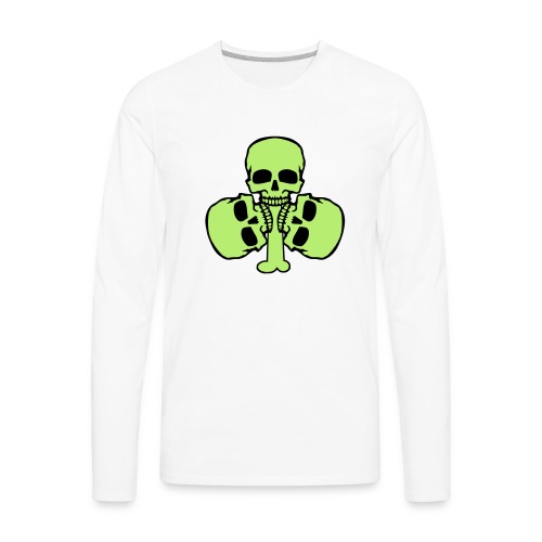 Skull Shamrock w/ Teeth - Men's Premium Long Sleeve T-Shirt