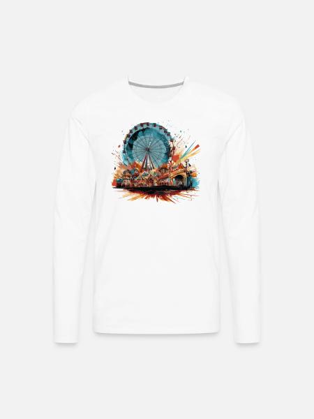 Amusement-Park Theme-Park Ferris-Wheel Funfair - Men's Premium Long Sleeve T-Shirt - white
