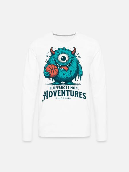 Art Illustration monster - Men's Premium Long Sleeve T-Shirt - white