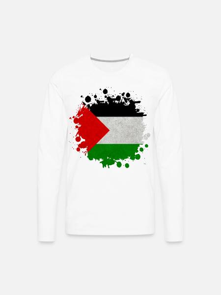 Palestine Blob / Flag Gift - Men's Premium Long Sleeve T-Shirt - white
