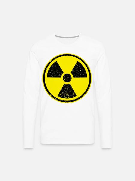 Nuclear Radiation symbol - Men's Premium Long Sleeve T-Shirt - white