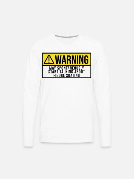 Figure Skate - Men's Premium Long Sleeve T-Shirt - white