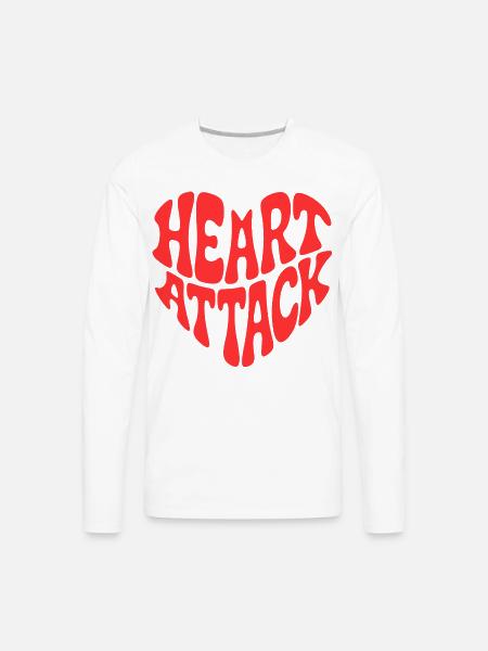 HEART ATTACK - Men's Premium Long Sleeve T-Shirt - white