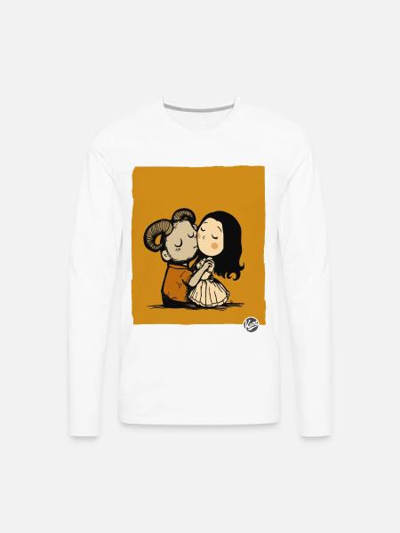 Rustic Ram Kiss Duo - Men's Premium Long Sleeve T-Shirt - white