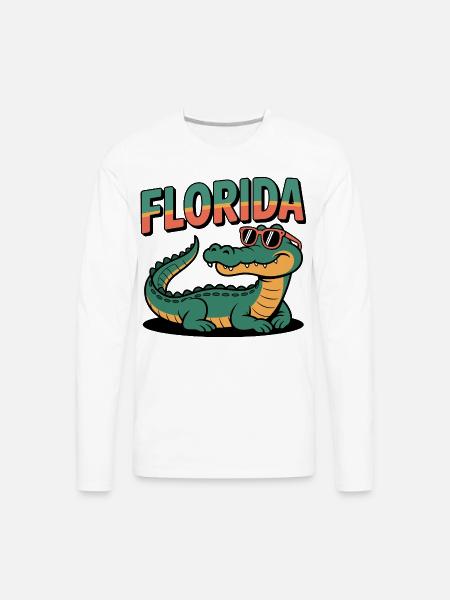 Florida Alligator - Men's Premium Long Sleeve T-Shirt - white