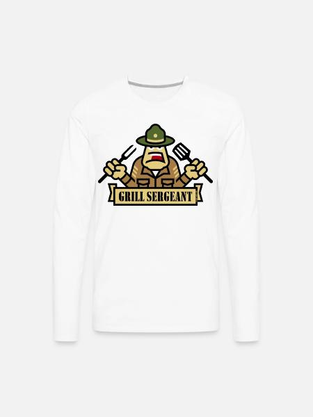 Grill Sergeant (Grilling / BBQ / Barbecue) - Men's Premium Long Sleeve T-Shirt - white