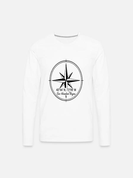 Compass Rose Adventure - Men's Premium Long Sleeve T-Shirt - white