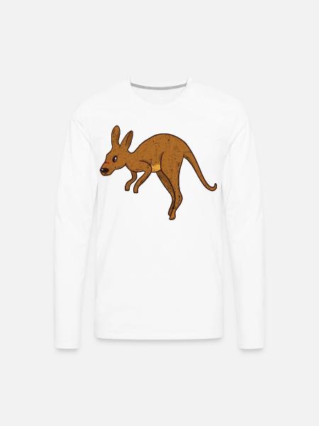 Rustic Kangaroo Jump - Men's Premium Long Sleeve T-Shirt - white