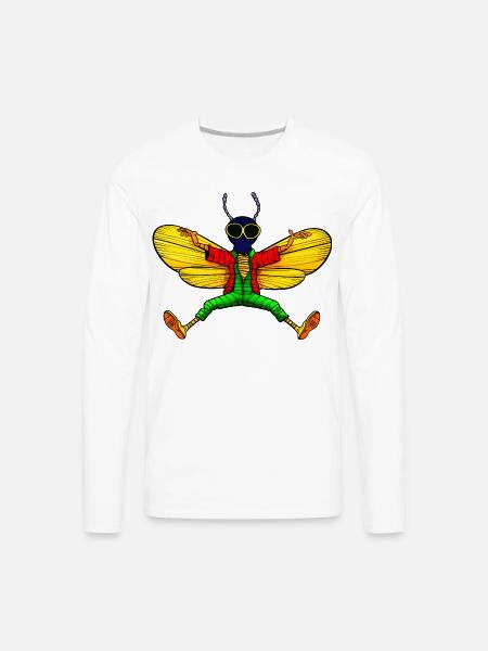 Fly Yogi - Men's Premium Long Sleeve T-Shirt - white
