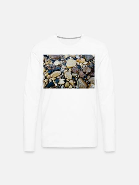 wet beach with lock - Men's Premium Long Sleeve T-Shirt - white