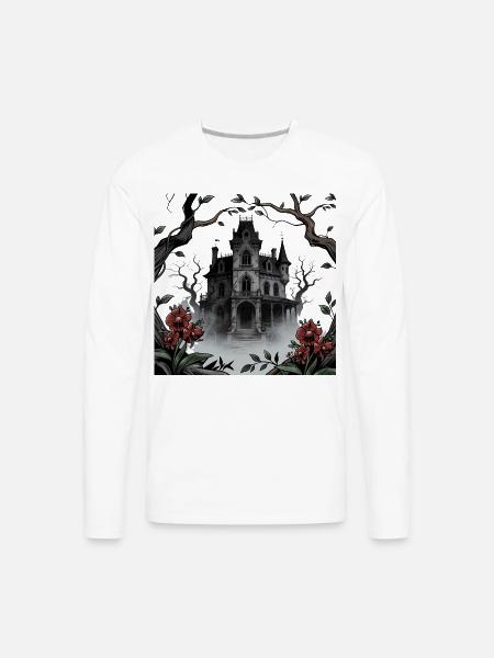 Gothic Manor in Mist - Men's Premium Long Sleeve T-Shirt - white