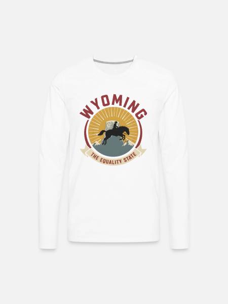 Wyoming Equality Emblem - Men's Premium Long Sleeve T-Shirt - white