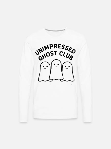 Unimpressed Ghost Club - Men's Premium Long Sleeve T-Shirt - white