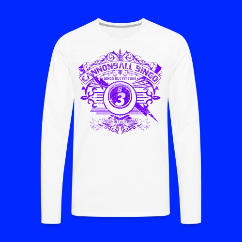 Vintage Cannonball Bingo Crest Purple - Men's Premium Long Sleeve T-Shirt