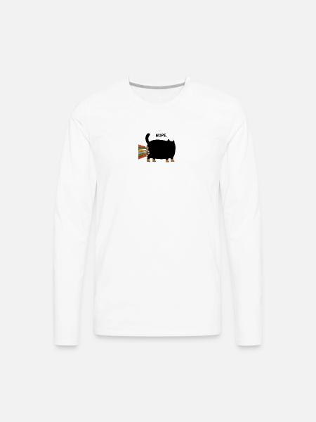 Black Cat Nope - Men's Premium Long Sleeve T-Shirt - white