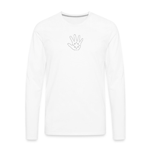 Hand and Star in Black and White - Men's Premium Long Sleeve T-Shirt
