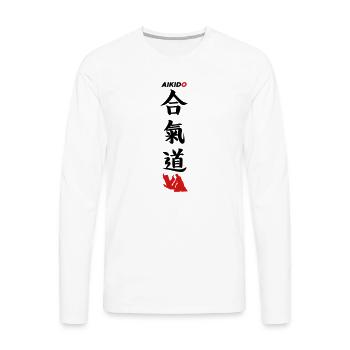 Aikido - Men's Premium Long Sleeve T-Shirt - white - Front - Nico (187cm)