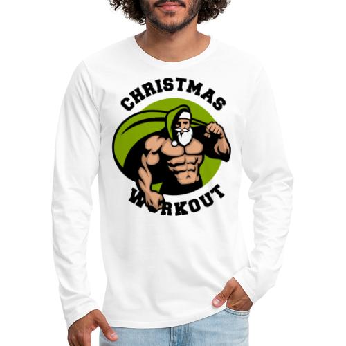 christmas bodybuilding santa fitness - Men's Premium Long Sleeve T-Shirt