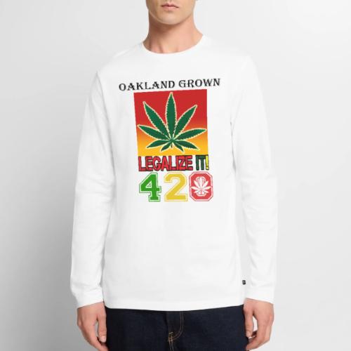 Screaming 420 Oakland Grown Weed Marijuana Design - Men's Premium Long Sleeve T-Shirt