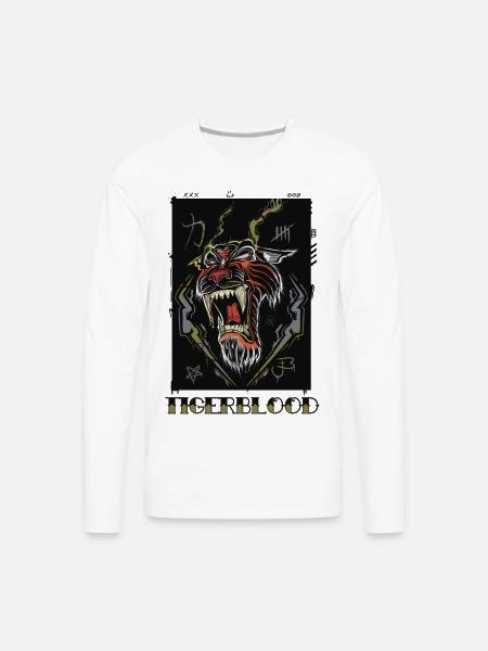 Tigerblood Neon Roar - Men's Premium Long Sleeve T-Shirt - white