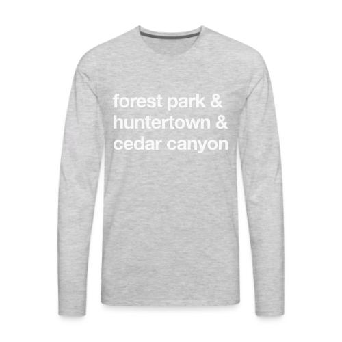 1 Church 3 Locations - Men's Premium Long Sleeve T-Shirt