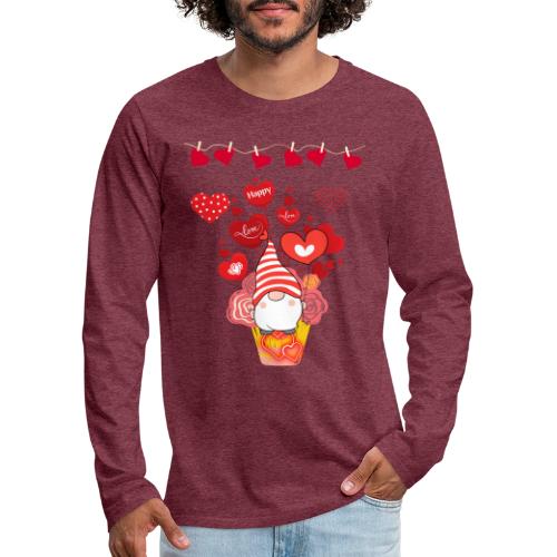 Design wrapped in love hearts, vibrating in love. - Men's Premium Long Sleeve T-Shirt