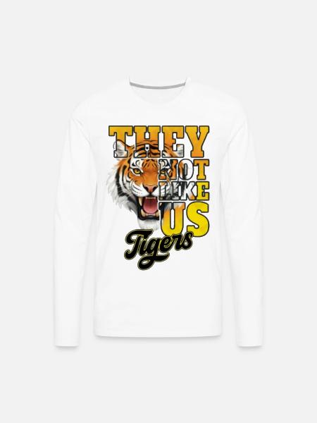 Tiger Fury Bold Text Tee - Men's Premium Long Sleeve T-Shirt - white