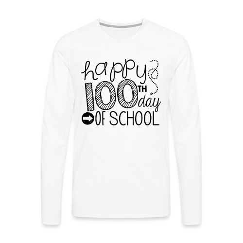 Happy 100th Day of School Arrows Teacher T-shirt - Men's Premium Long Sleeve T-Shirt