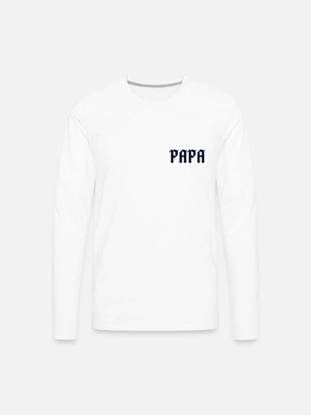 PAPA - Men's Premium Long Sleeve T-Shirt - white