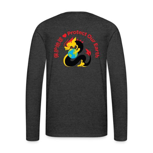 Kindness Dragon with Earth Red - Men's Premium Long Sleeve T-Shirt