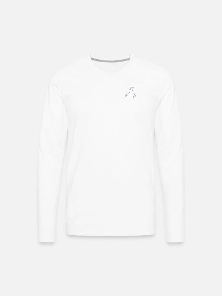Penguin Chalk Drawing - Men's Premium Long Sleeve T-Shirt - white