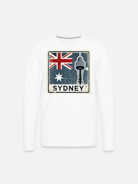 Sydney Tower - Men's Premium Long Sleeve T-Shirt - white