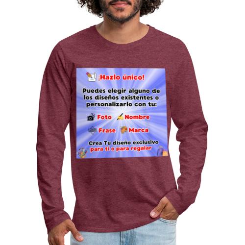 Personalized Souvenirs with Photo, Phrase, Design - Men's Premium Long Sleeve T-Shirt