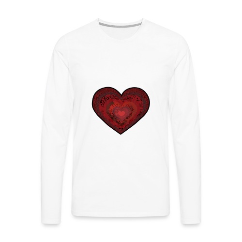 Corazón de patrón - Men's Premium Long Sleeve T-Shirt