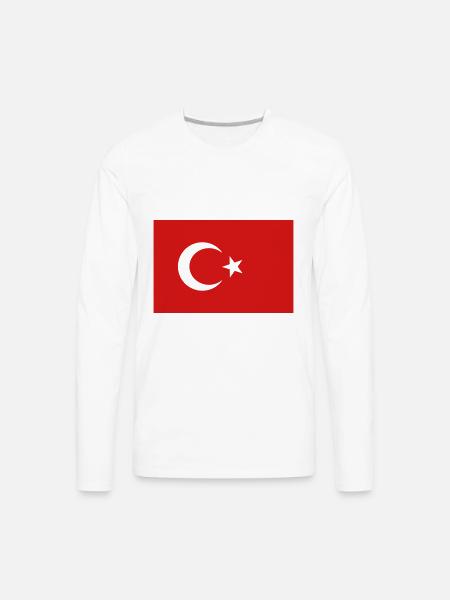 turkish flag - Men's Premium Long Sleeve T-Shirt - white