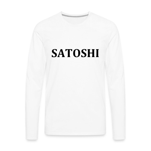 Satoshi only the name stroke - Men's Premium Long Sleeve T-Shirt