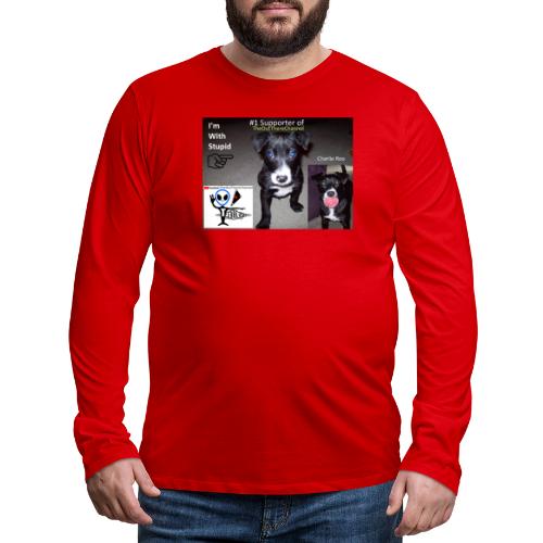 OTchanCharlieRoo Front with Mr Grey Back - Men's Premium Long Sleeve T-Shirt