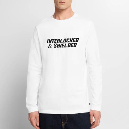INTERLOCKED & SHIELDED - BLACK DESIGN - Men's Premium Long Sleeve T-Shirt