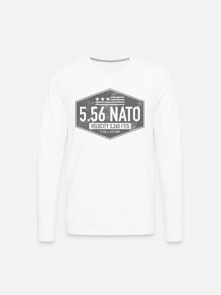 556 NATO Gray - Men's Premium Long Sleeve T-Shirt - white