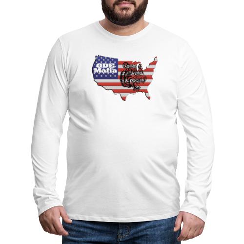 American Flag with Tiger - GDE Mafia - Men's Premium Long Sleeve T-Shirt