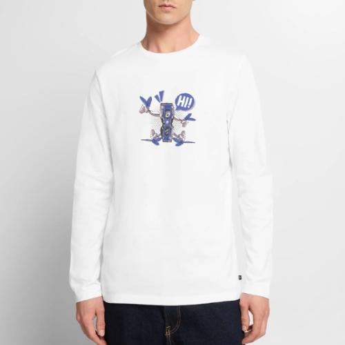Quadcopter Robot Says Hi - Men's Premium Long Sleeve T-Shirt