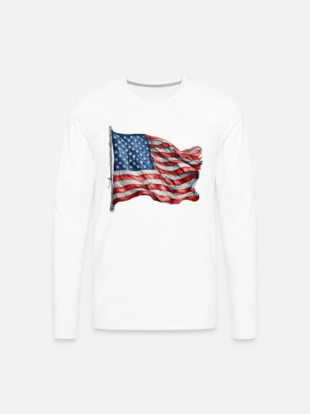 America flag - Men's Premium Long Sleeve T-Shirt - white