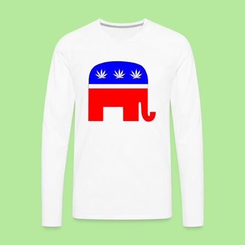 red white blue elephant - Men's Premium Long Sleeve T-Shirt