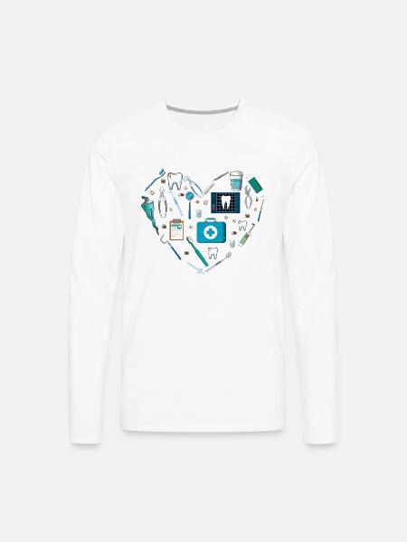 Musician Musical Instrument Heart Tool - Men's Premium Long Sleeve T-Shirt - white