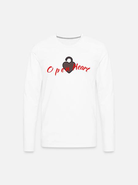 open heart - Men's Premium Long Sleeve T-Shirt - white